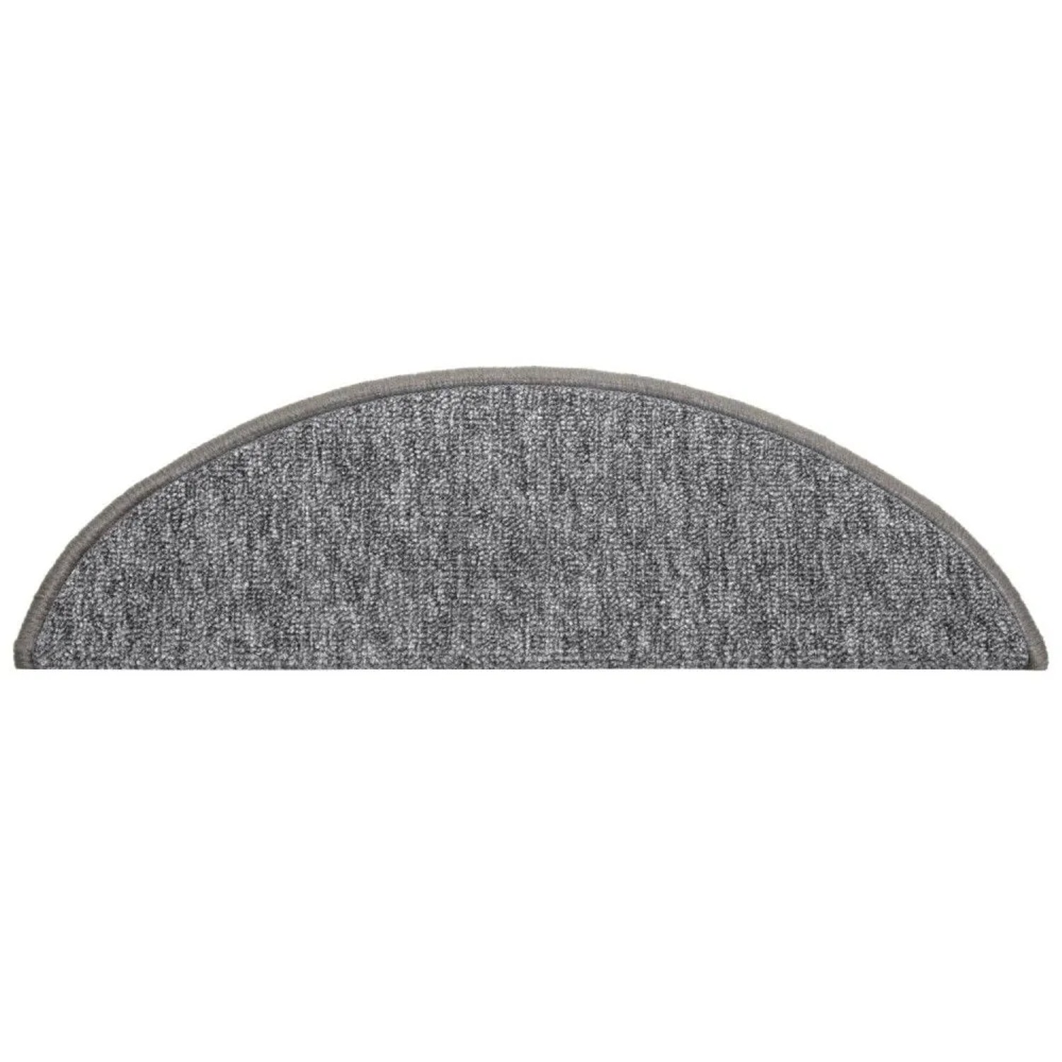 Graue, halbrunde Beautissu Treppenstufenmatte ProStair, 55x15 cm.