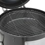El Fuego Kombigrill Staunton, schwarzer Smoker mit Grillrost und geöffnetem Deckel.