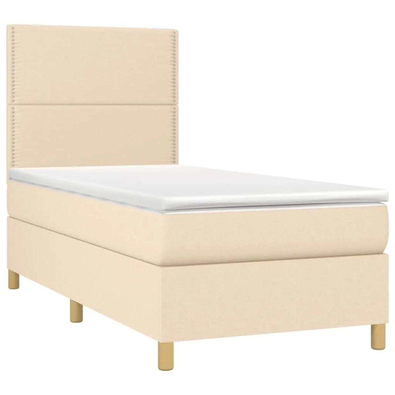 vidaXL Boxspringbett mit Matratze & LED Creme 90x190 cm Stoff 3135322 günstig online kaufen