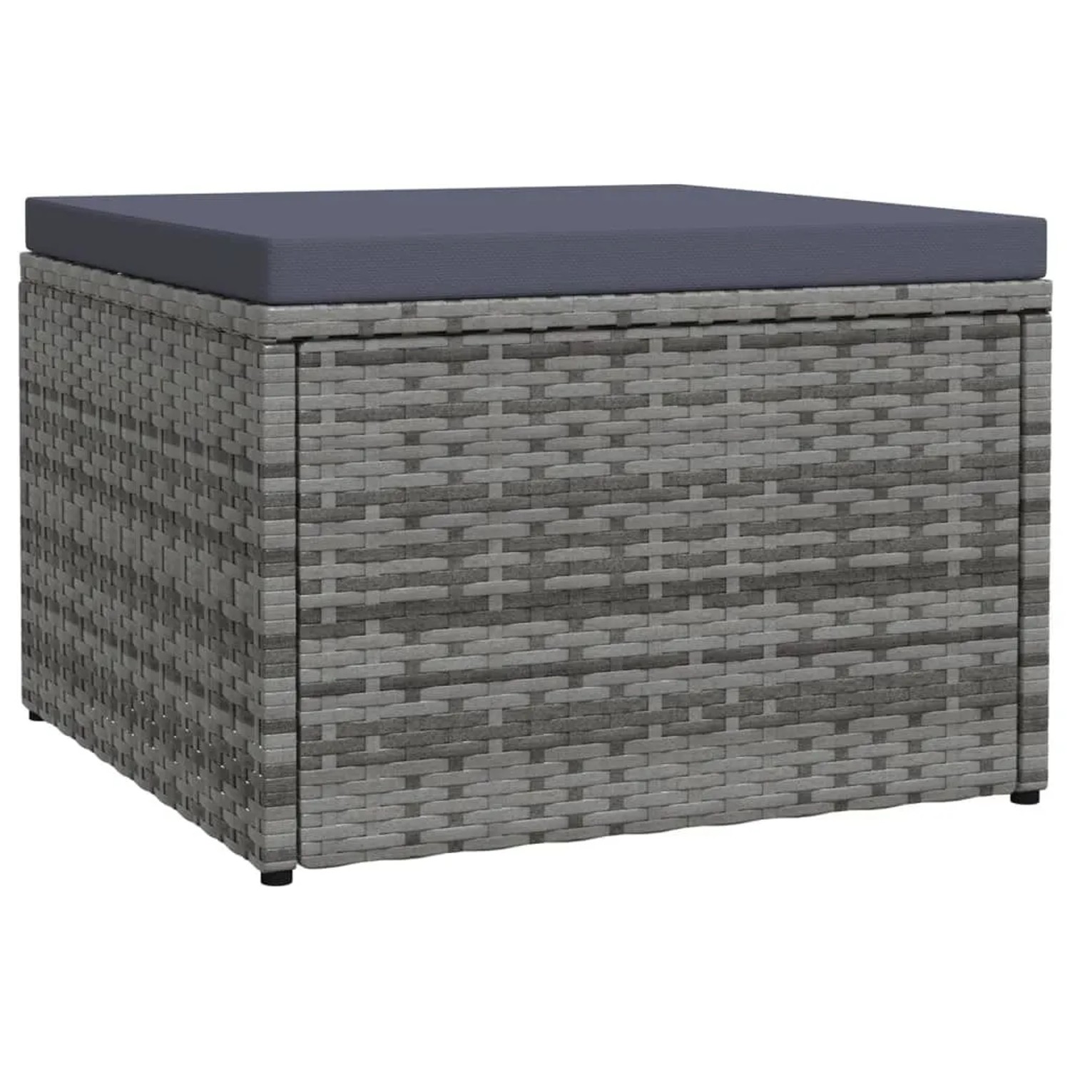 vidaXL Outdoor-Fußhocker mit Kissen Grau Polyrattan 310488