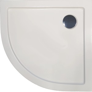 Sanotechnik Duschwanne Zeus Viertelkreis, 90x90 cm, Weiß, aus Sanitär-Acryl mit Ablauf.