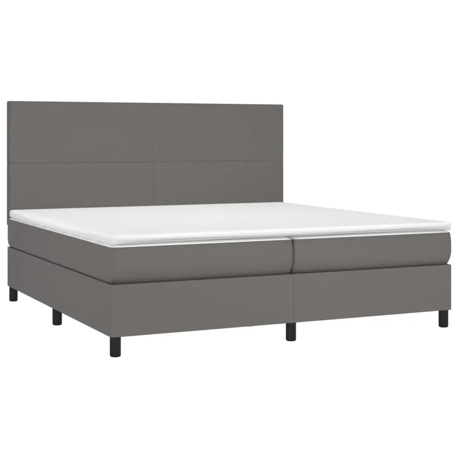 vidaXL Boxspringbett mit Matratze Grau 200x200 cm Kunstleder 3142747 günstig online kaufen