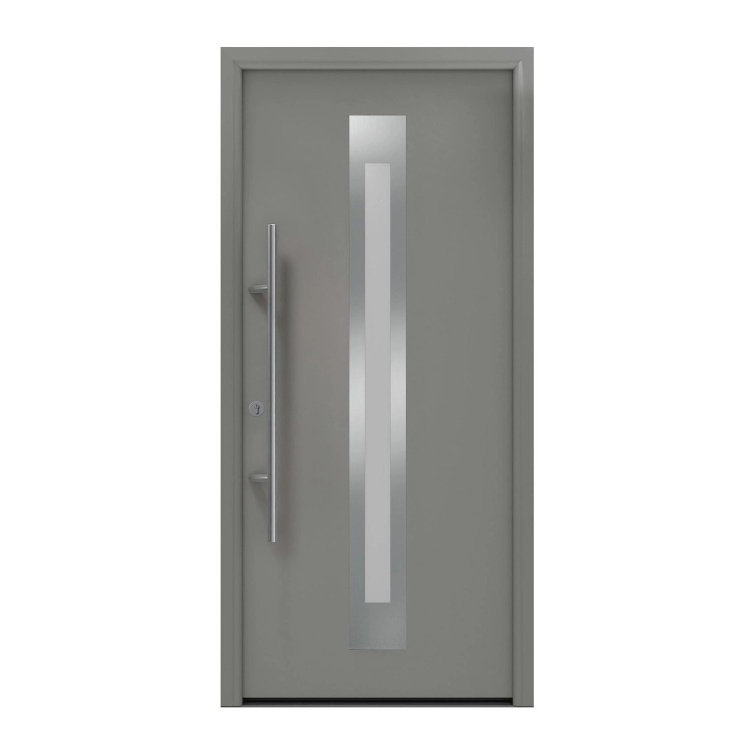 EcoStar Haustür Isopro Secur IPS 770S Graualuminium 110 cm x 210 cm DIN L günstig online kaufen