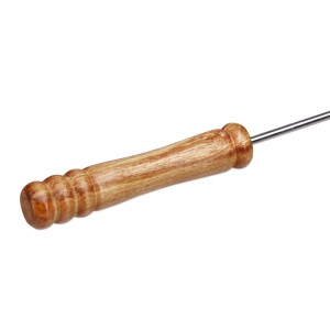 Relaxdays Grillspieße Edelstahl mit Holzgriff und Doppelspitze 6er Set 80 cm