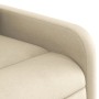 Detailansicht: Cremefarbener vidaXL Massagesessel aus Stoff, Armlehne und Sitzfläche.