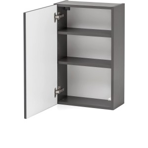 Offener Held Möbel Hängeschrank Salerno, 40 cm, matt Grau-Graphitgrau mit zwei Einlegeböden.