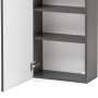 Offener Held Möbel Hängeschrank Salerno, 40 cm, matt Grau-Graphitgrau mit zwei Einlegeböden.