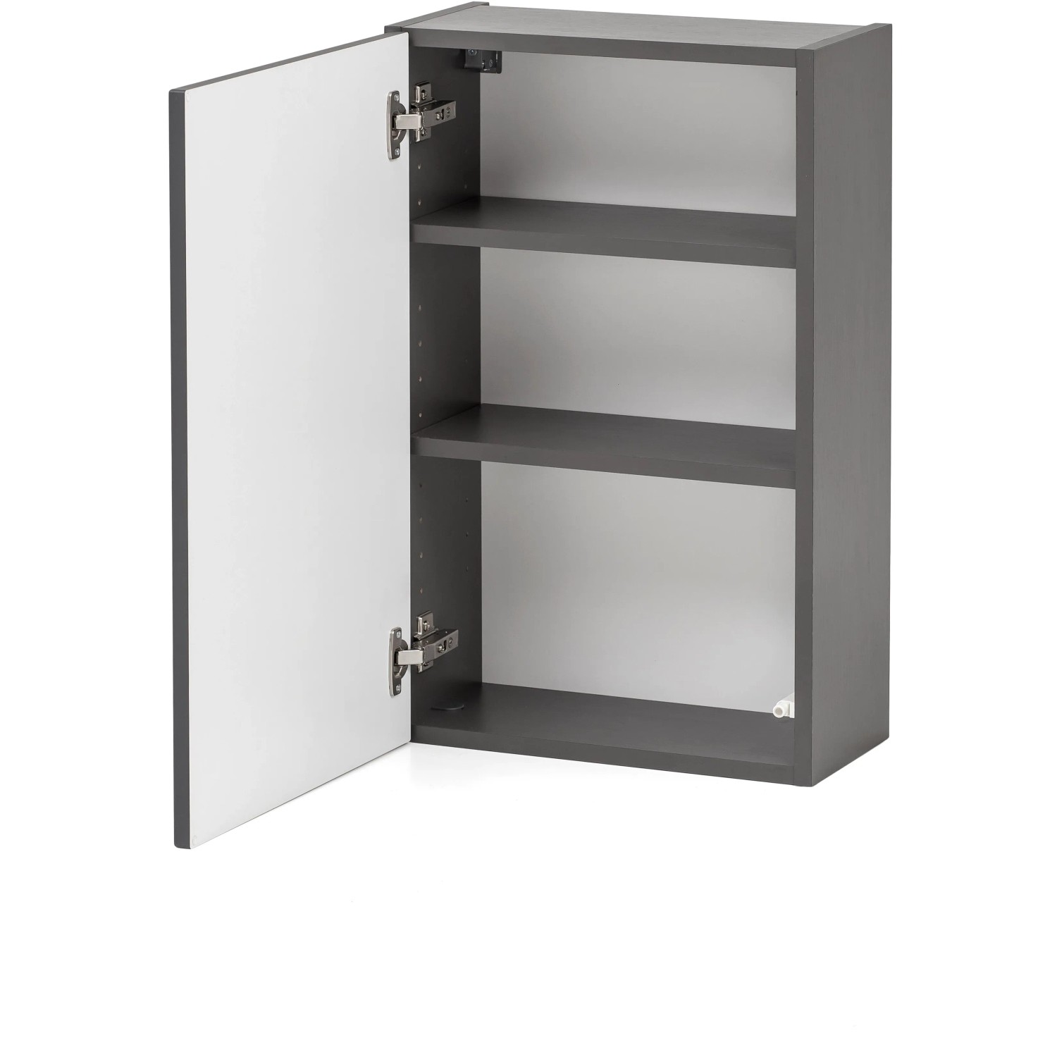 Offener Held Möbel Hängeschrank Salerno, 40 cm, matt Grau-Graphitgrau mit zwei Einlegeböden.
