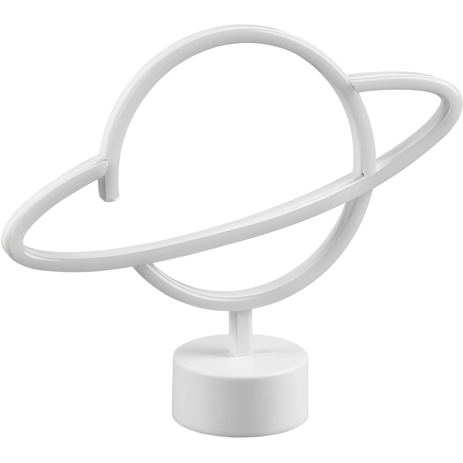 Weiße Reality LED Tischleuchte Planet, 24,5 cm, modernes Design für Wohnraum & Kinderzimmer.