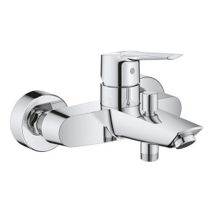 Grohe QuickFix Wannenarmatur Start, Chrom, für Wandmontage. Einhebelmischer mit Umsteller für Badewanne und Brause.