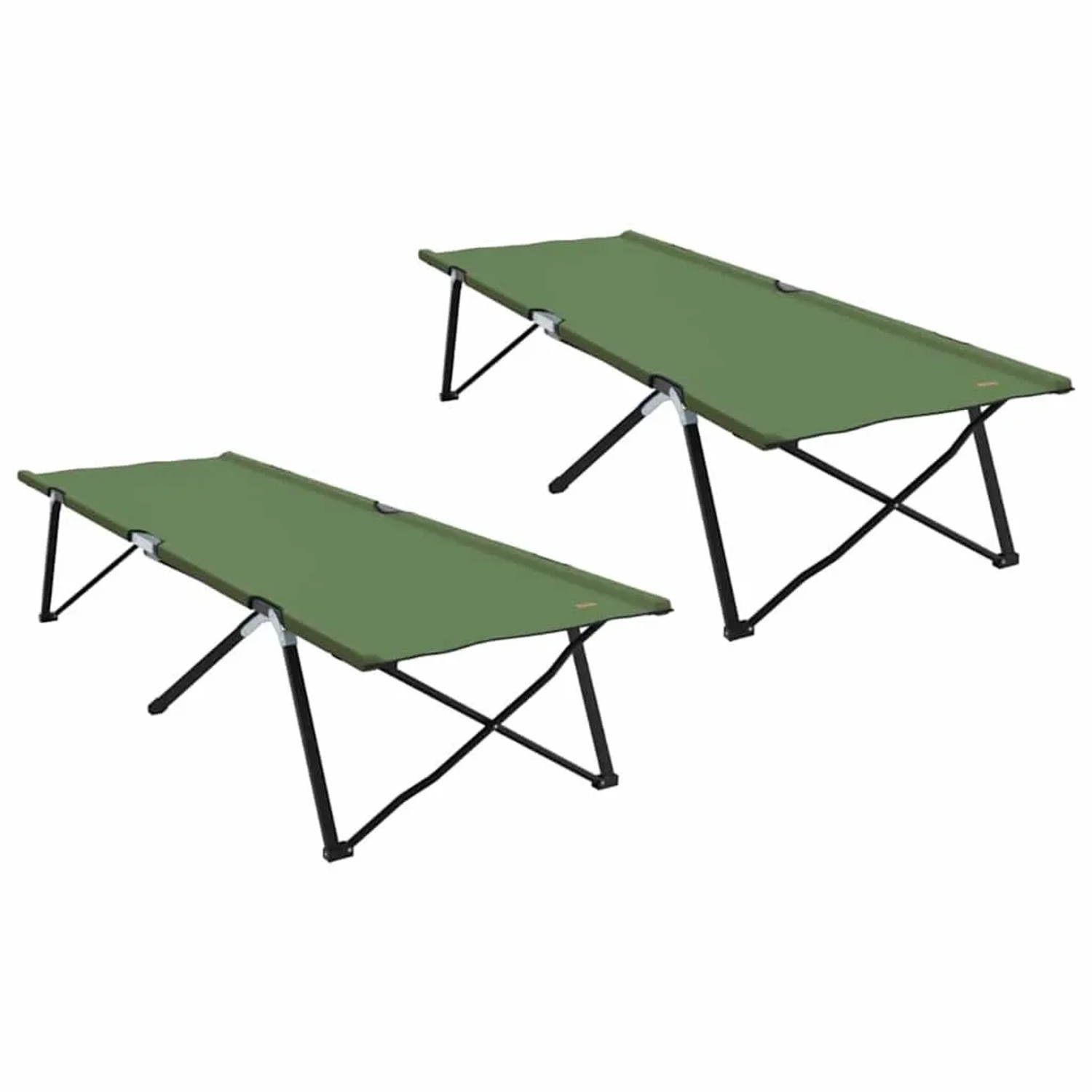 vidaXL Klapp Schlafbett fürs Camping 2 Stk Grün 206 x 76 x 74 cm 42003172