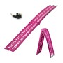 TRUTZHOLM klappbare pinke Auffahrrampe aus Alu, 228 cm lang, mit Spanngurt, für Autoanhänger.