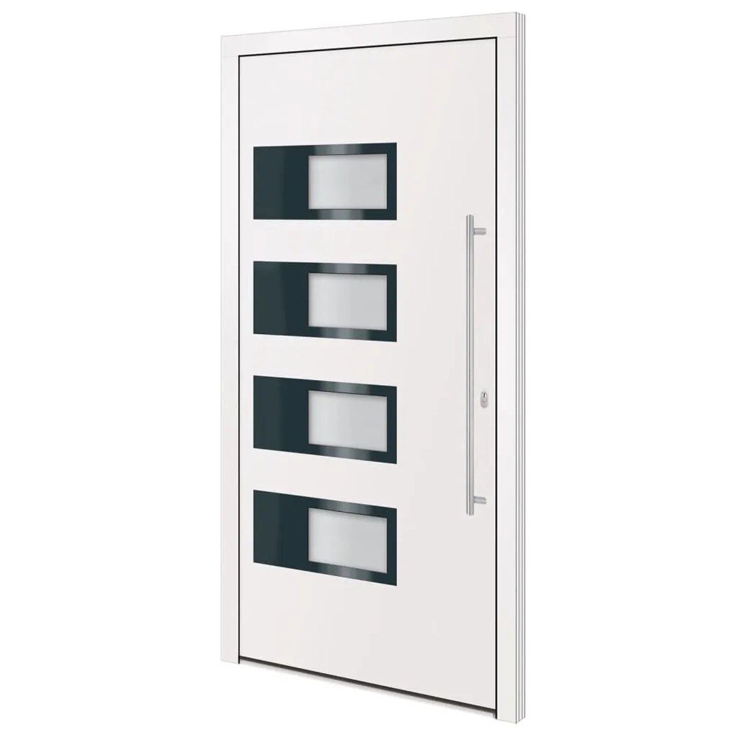 vidaXL Haustür Weiß 100x200 cm Aluminium und PVC 3157062