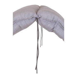 Graue Beo Hochlehner Auflage Buffalo, 120x50x6 cm, mit Haltebändern für Gartenstuhl.