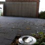 Lutec Denver LED-Bodeneinbaustrahler aus Edelstahl im Außenbereich.
