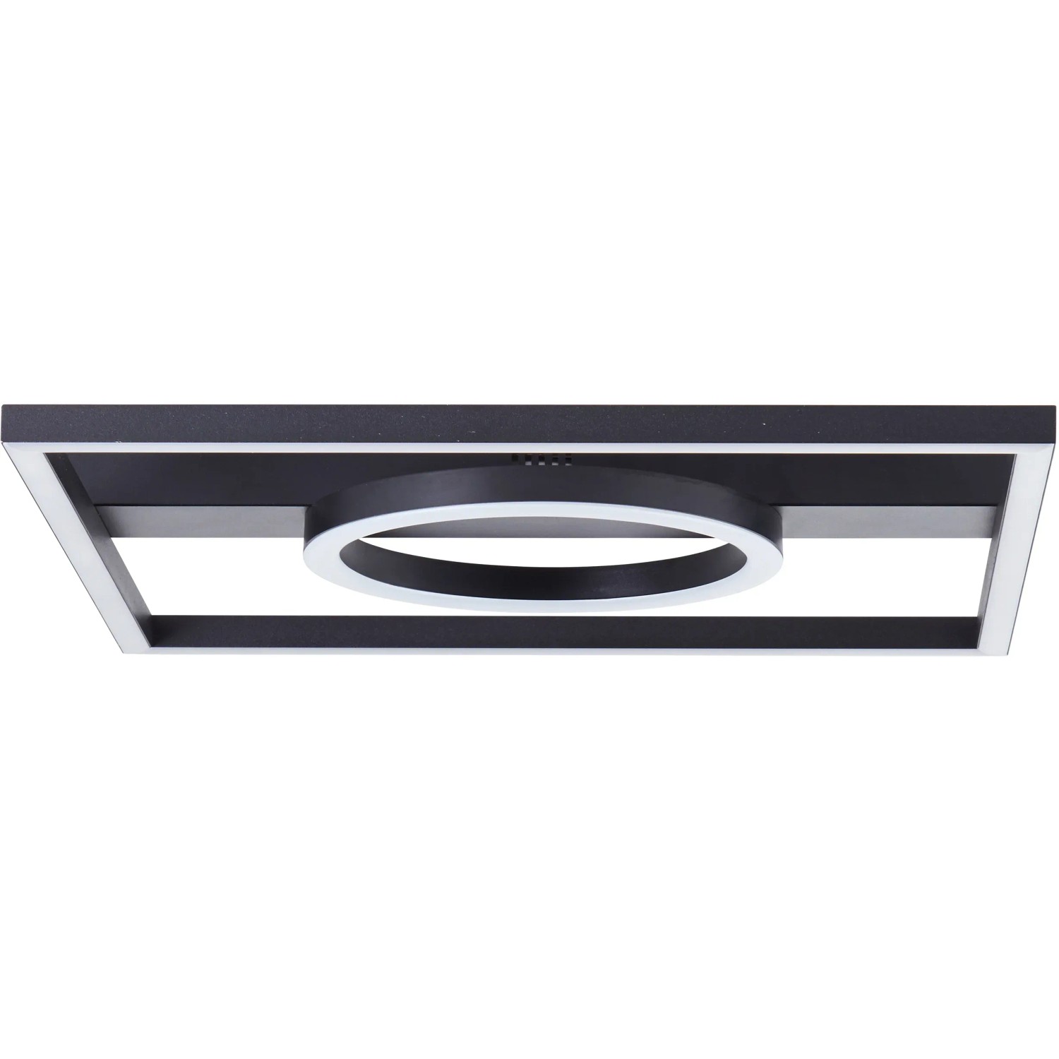 Moderne, schwarze LED-Deckenleuchte Maureen, 40x40 cm, mit ringförmigem Leuchtelement.