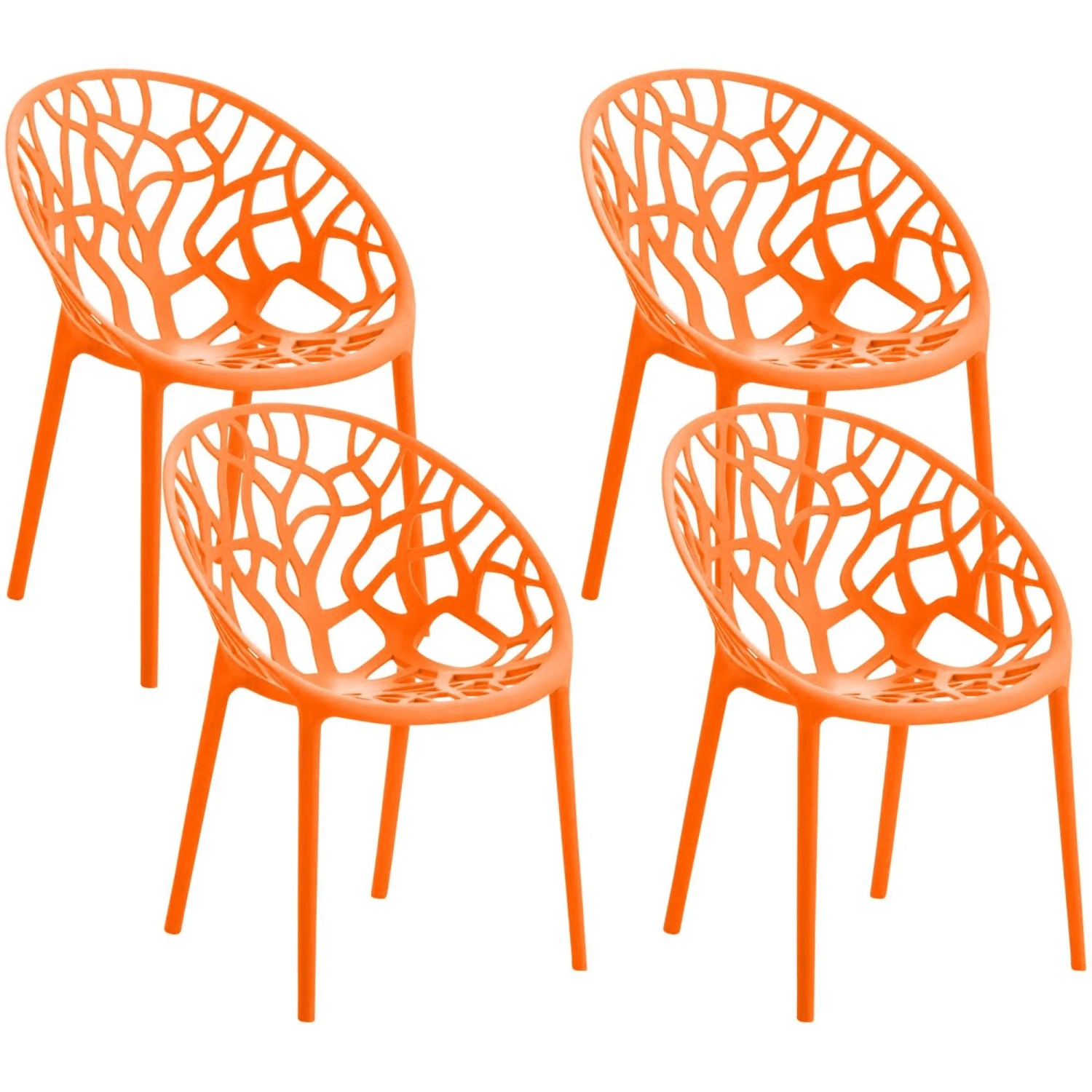 CLP 4er Set Gartenstühle Hope Orange