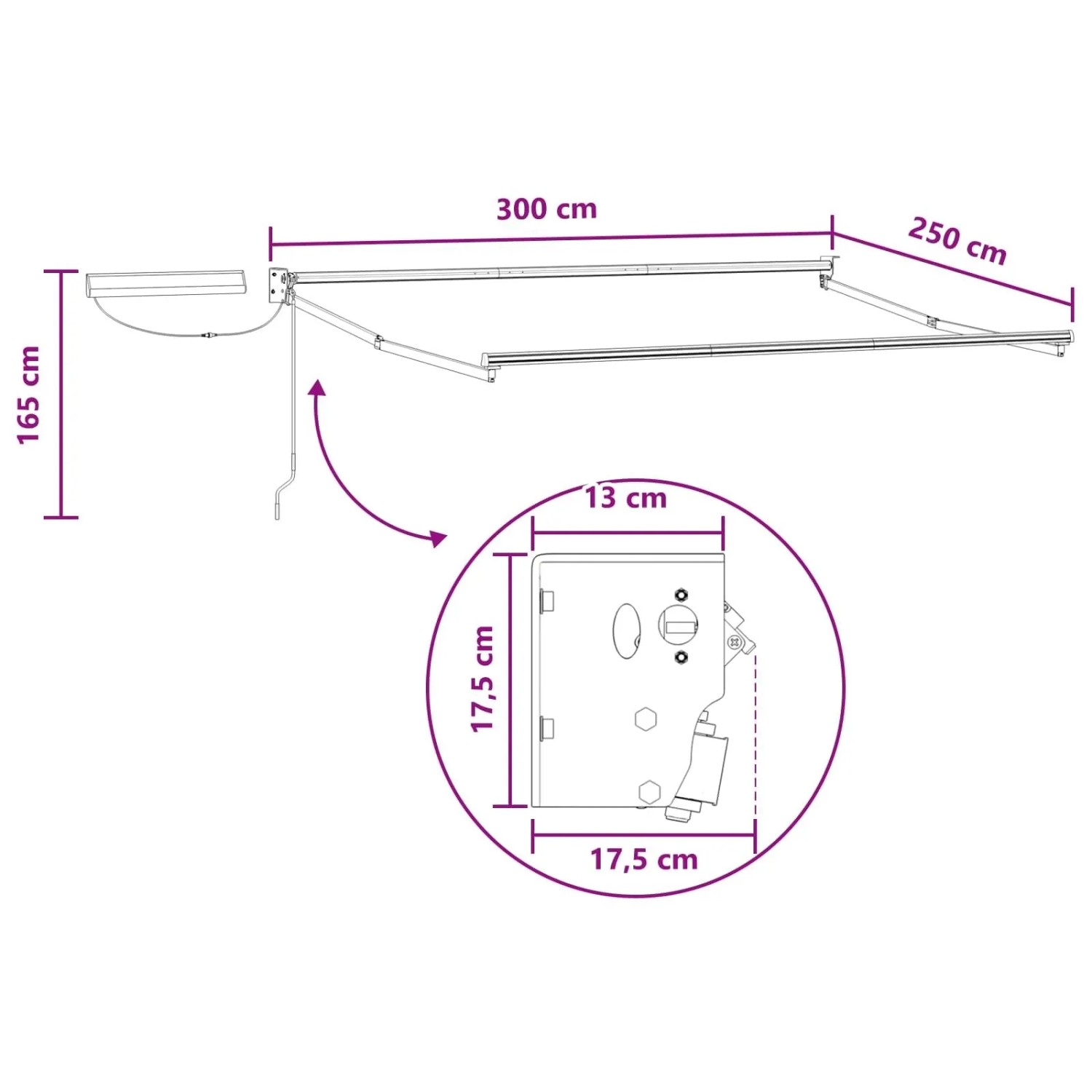 vidaXL Elektrische Ausziehbare Markise Taupe 3425882_3