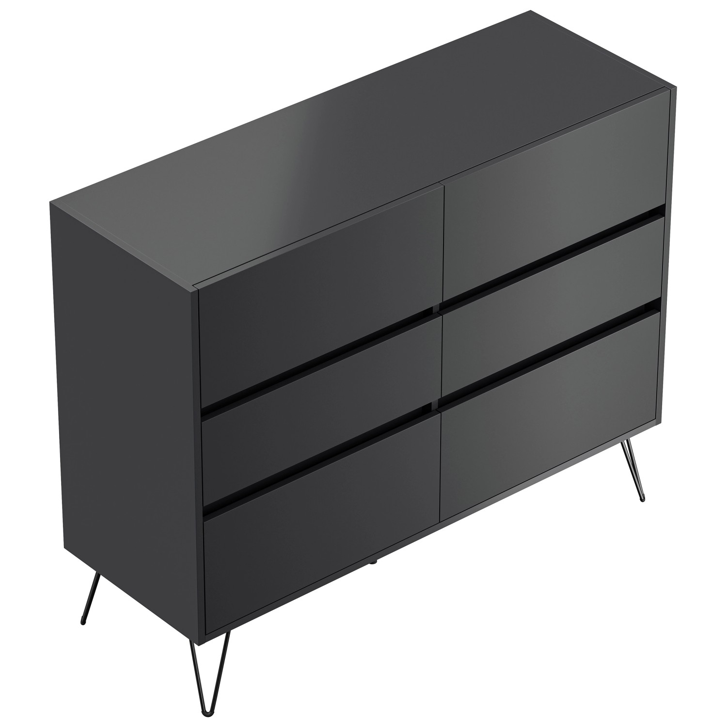 Posseik Sideboard Industrial M 6 Schubladen 120 cm Grafit günstig online kaufen
