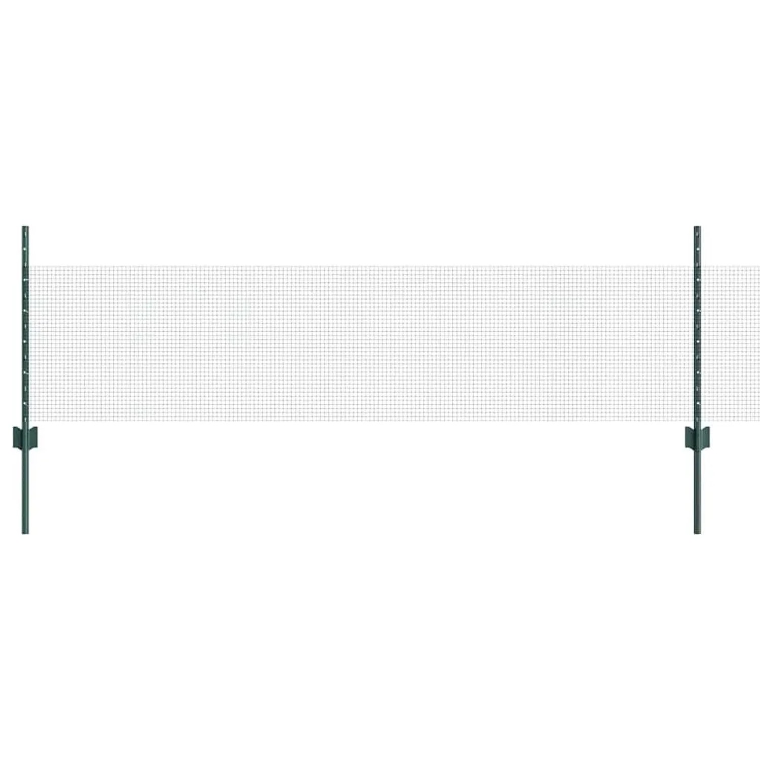 vidaXL Zaun mit Pfosten Grün 0,5 x 25 m Stahl 3336467