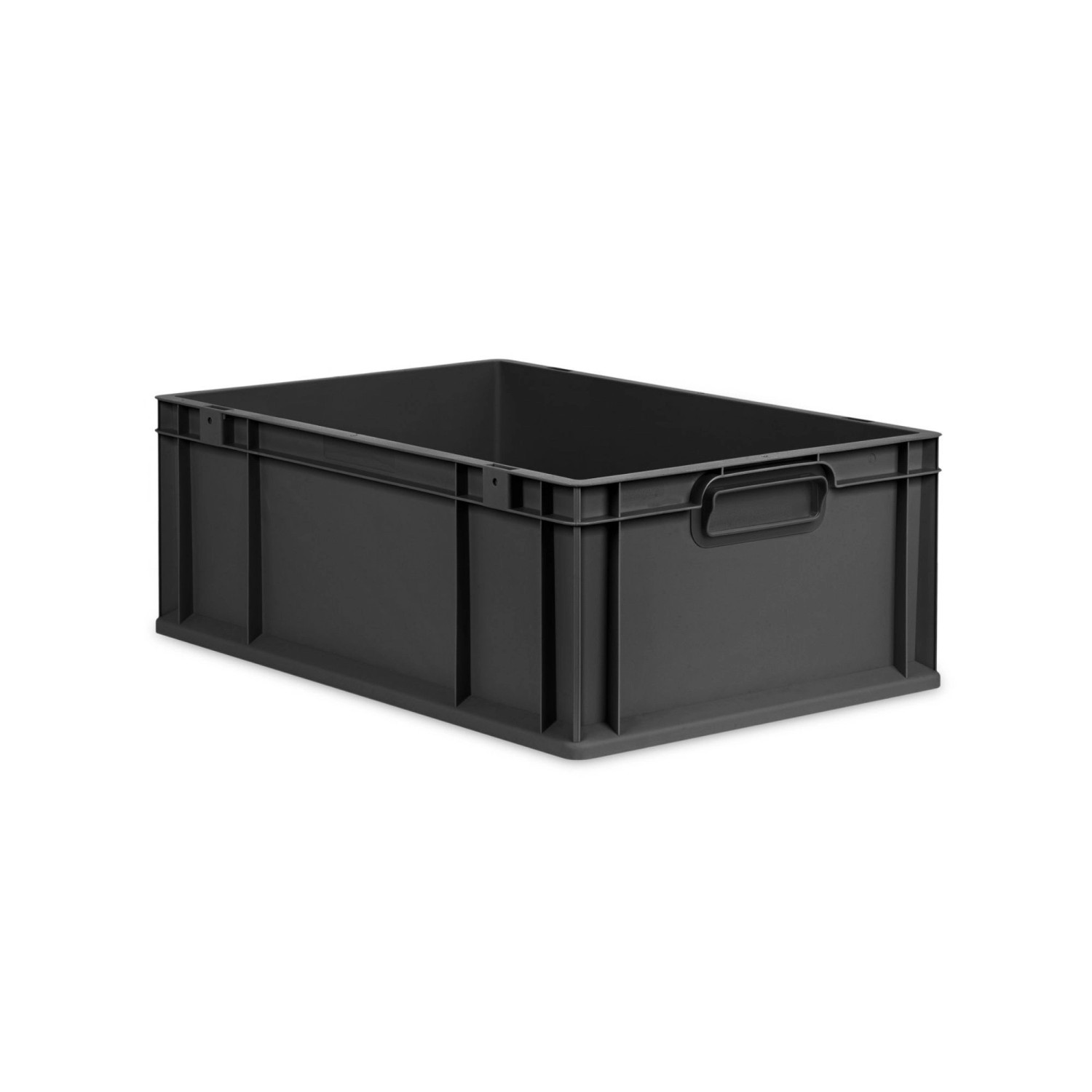 PROREGAL Eurobox Nextgen Grip HxBxT 22x40x60cm 44 Liter Griffe Geschlossen Schwarz Eurobehälter Transportbox Transportbe...