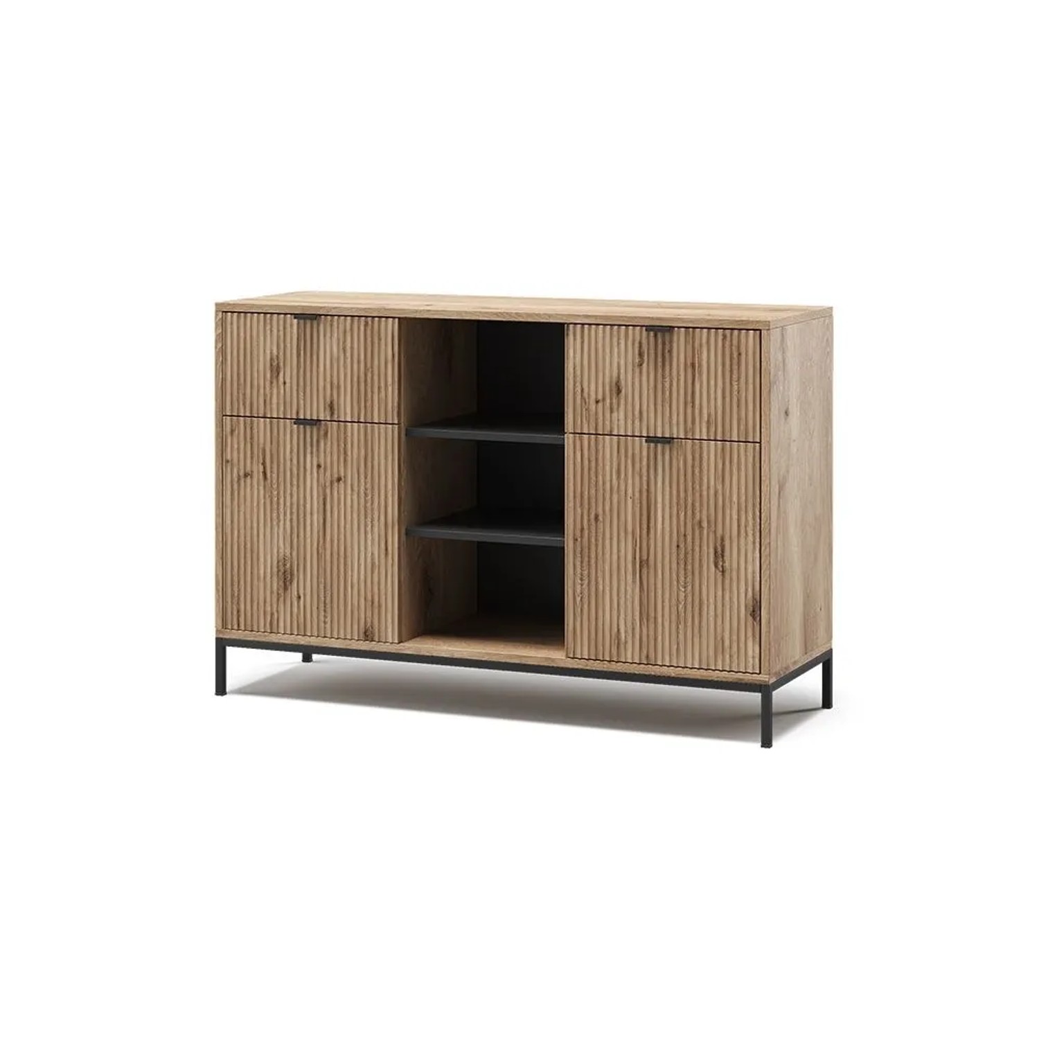 Vicco Kommode Eliza Viking Oak 120 x 81 mit 2 Schubladen und 2 Türen Art Nr 56450