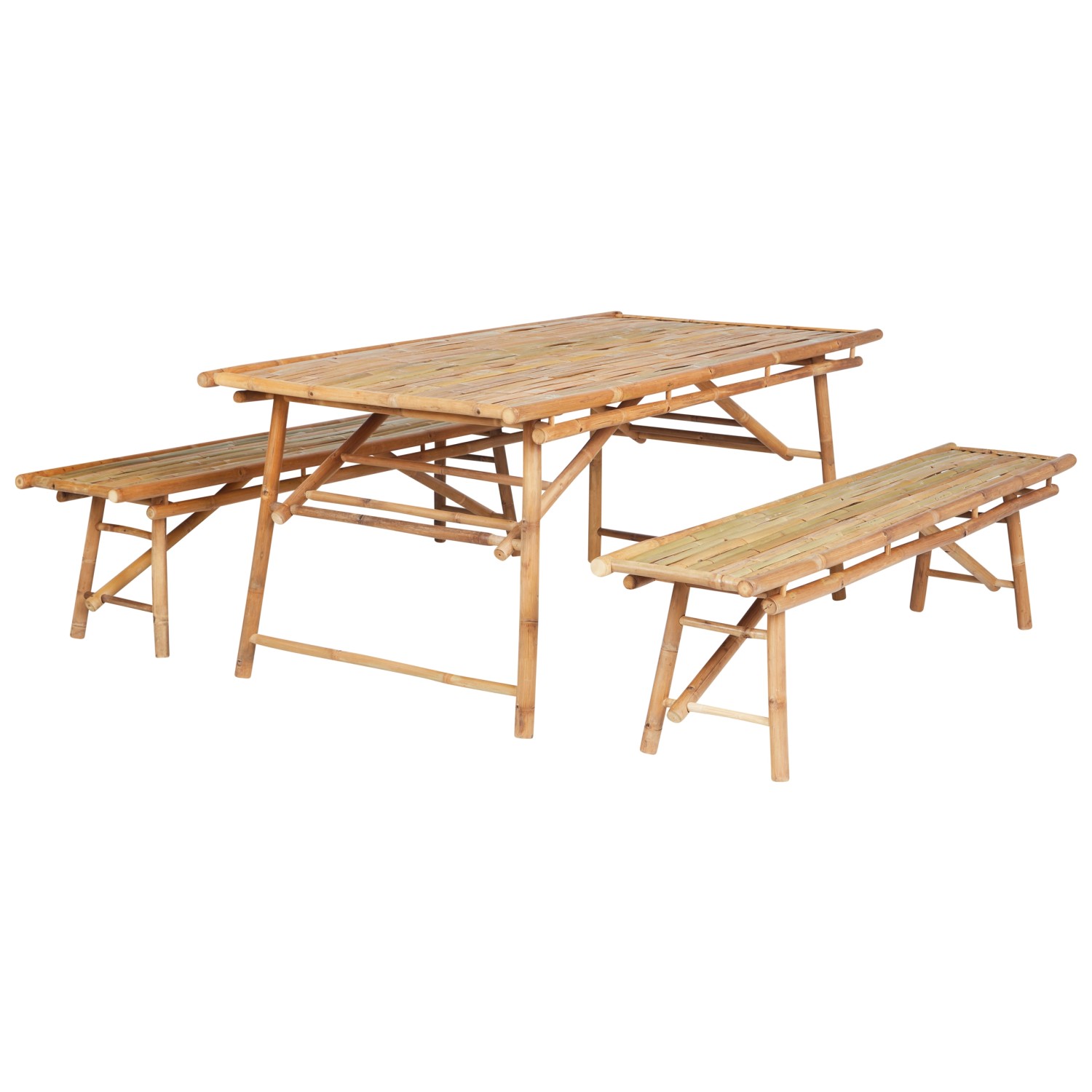 Beliani Gartentisch Set TINDARI Heller Holzfarbton günstig online kaufen