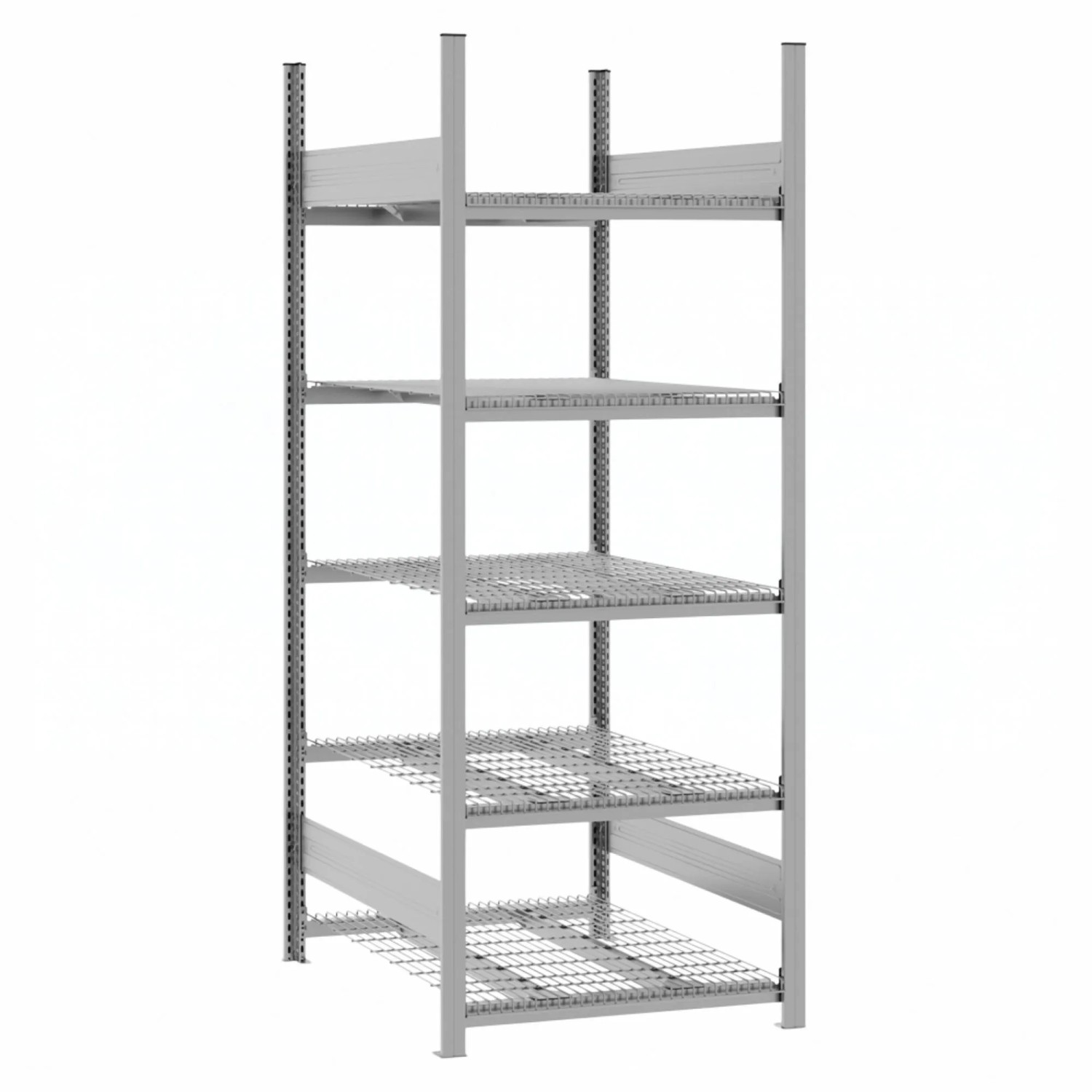 PROREGAL Drahtgitterbodenregal Stecksystem MAGNUS Made In Germany Grundregal 200x75x80cm 5 Ebenen Fachlast 250kg Verzinkt