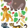 Disney Wandtattoo "Die Garde der Löwen" mit Löwe, Nilpferd, Vogel, Dachs und Leopard, 65x85cm.