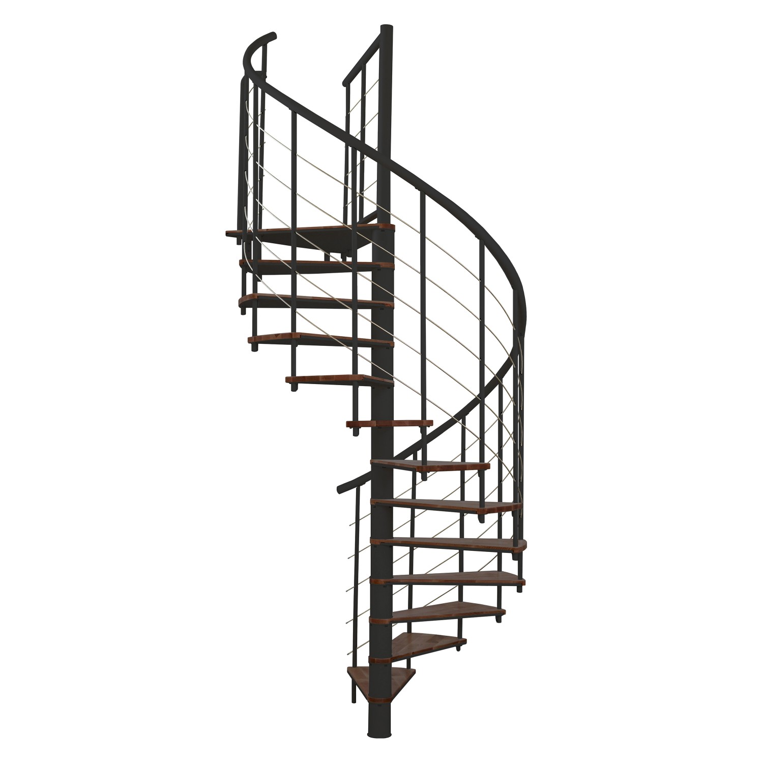 Minka Spindeltreppe Fusion Ø 160 cm Walnuss günstig online kaufen