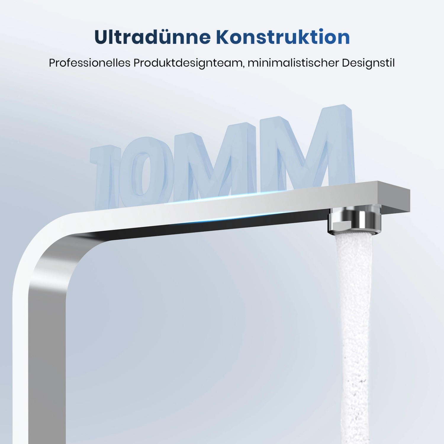 Emke Küchenarmatur Chrom im Ultradünnen Design 30x22x10 cm Küchenarmatur Drehbar Wasserhahn_4