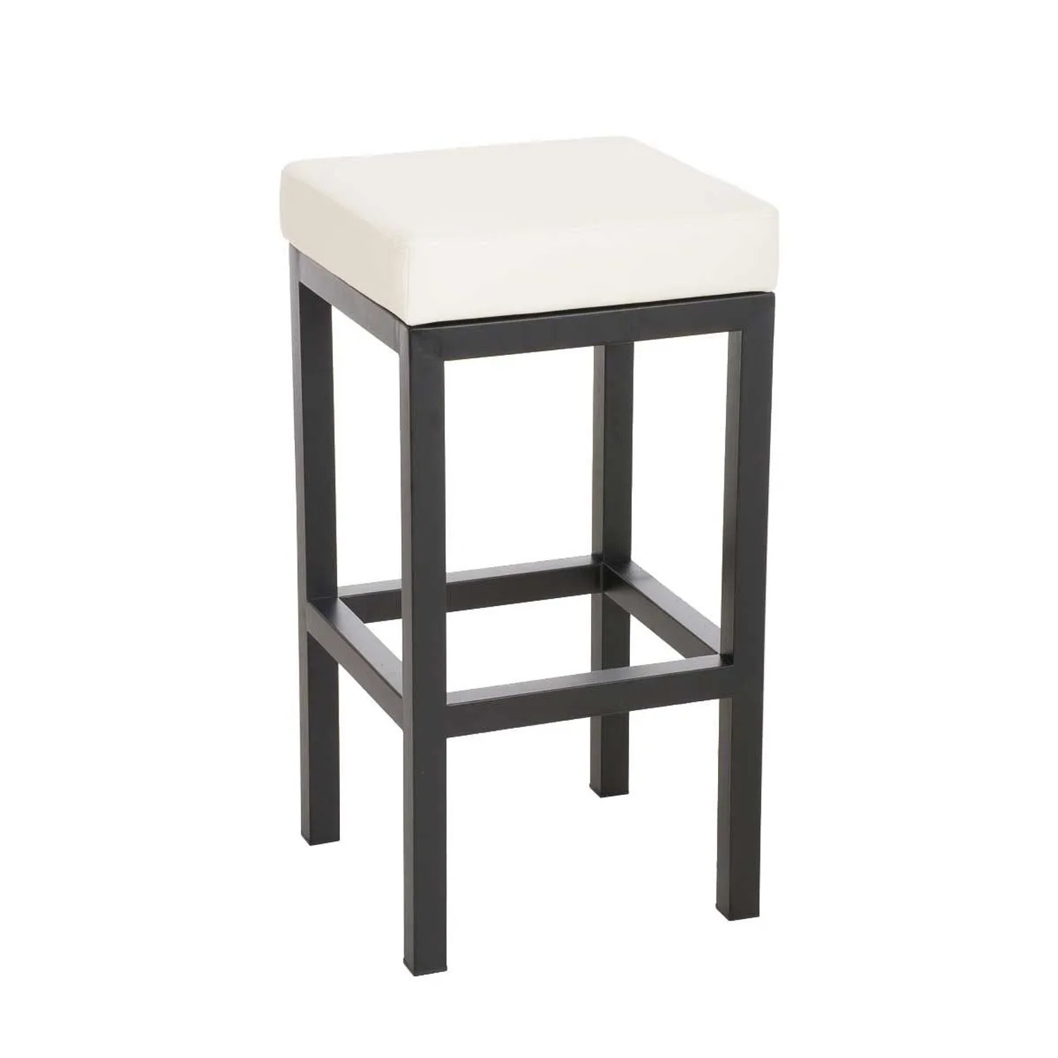 DELUKE Barhocker KIEL Creme Kunstleder Stahl 80cm Höhe Barstuhl Ohne Lehne Tresenhocker Tresenstuhl