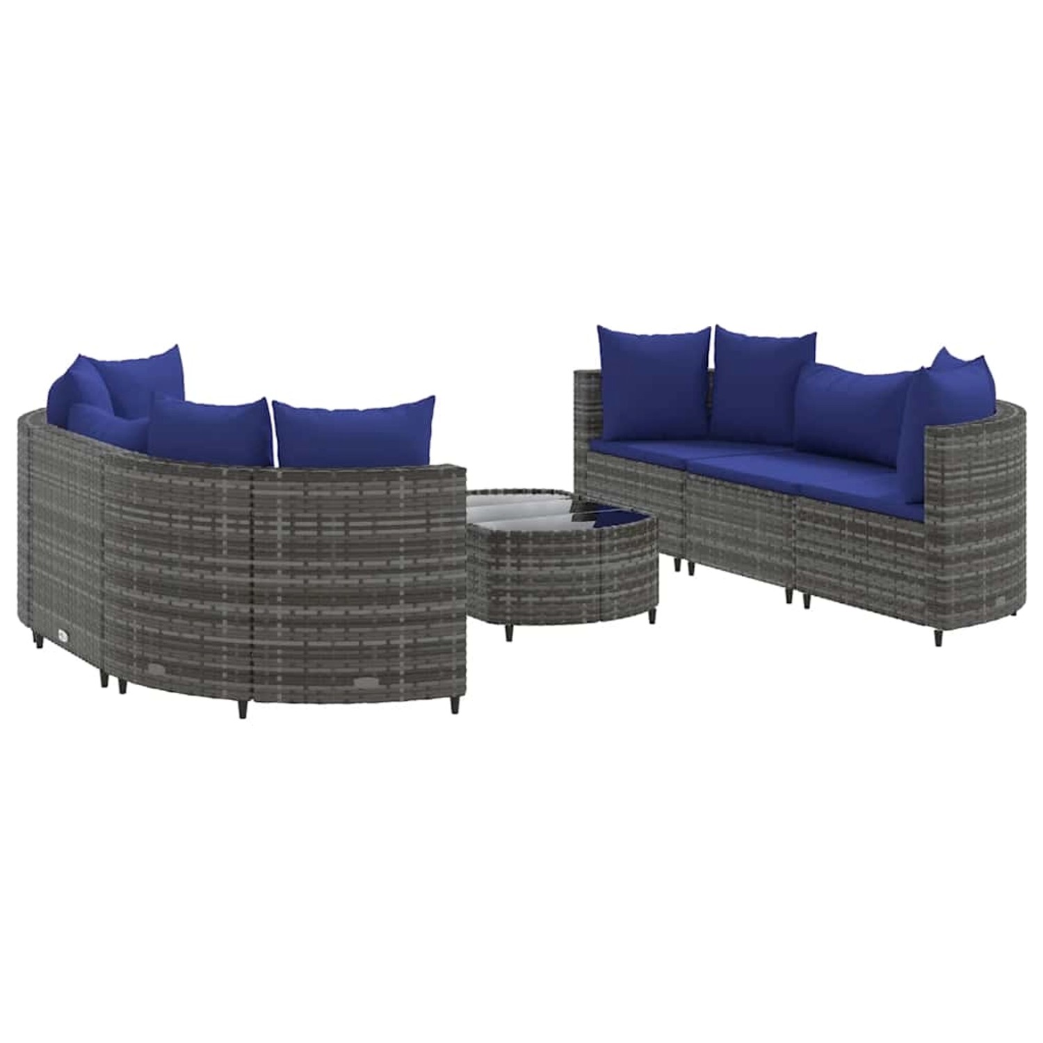 vidaXL 7-Tlg Garten-Sofagarnitur mit Kissen Grau Poly Rattan 3308439 günstig online kaufen