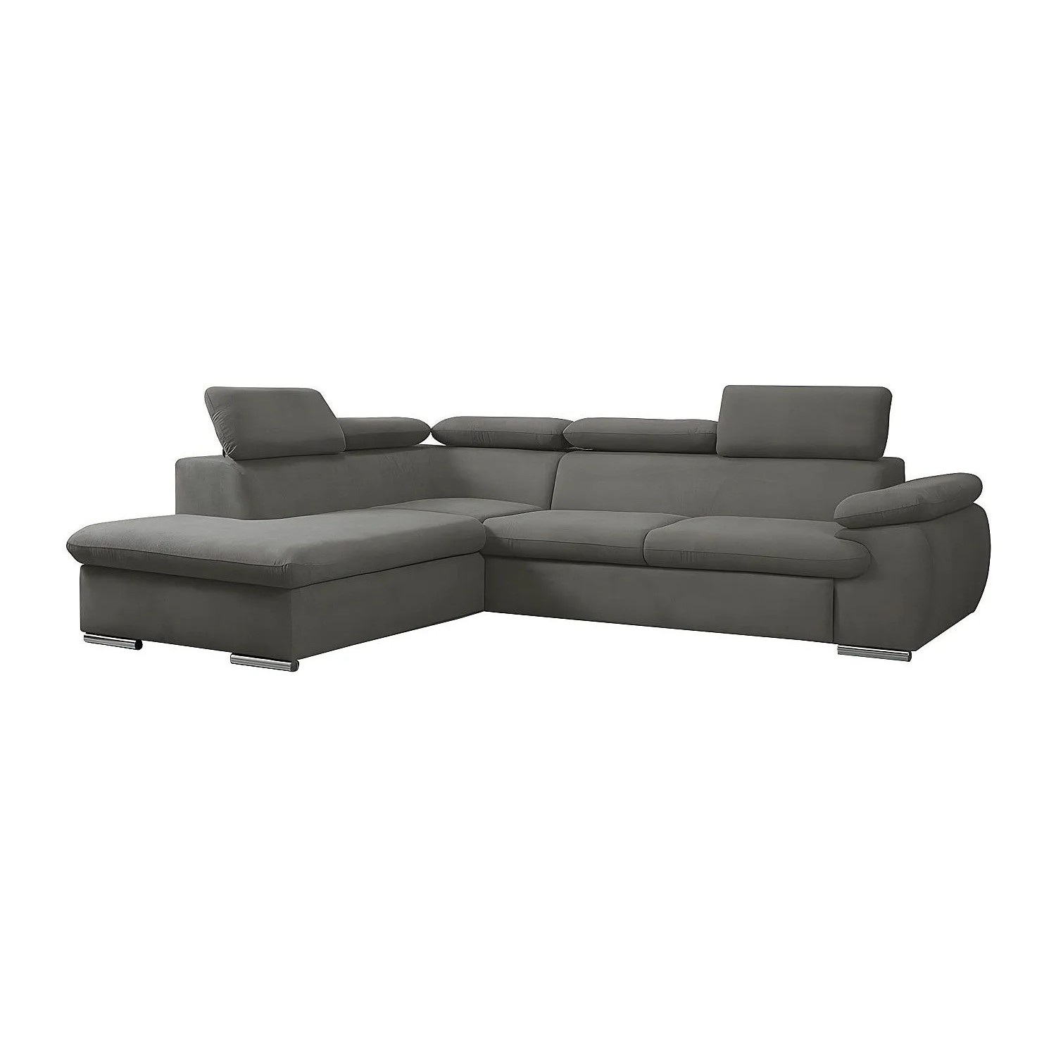 Vente-unique Schlafsofa Fabien Anthrazitgrau 271 cm