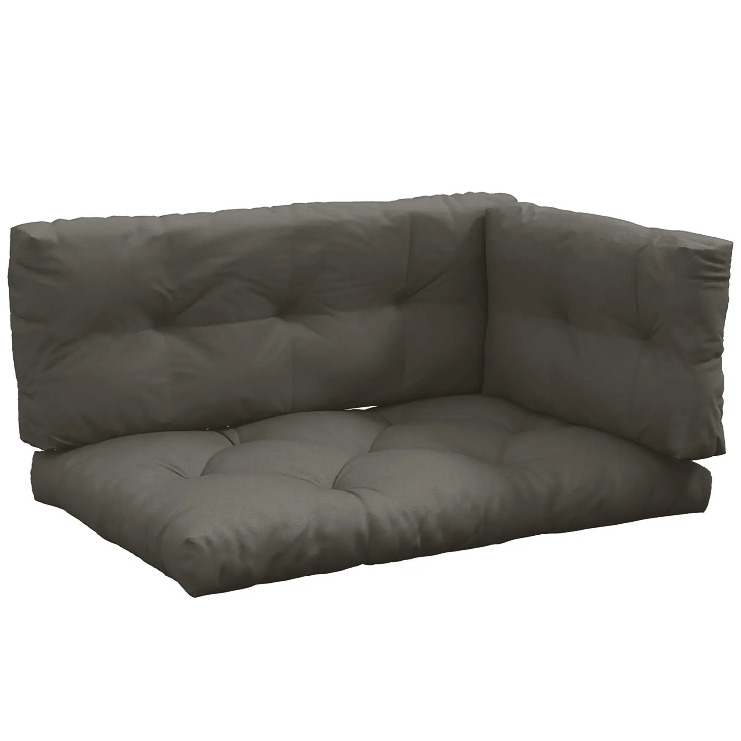 Outsunny Sitzkissen Set für Draußen Polyester Dunkelgrau 120L x 80B x 12H cm