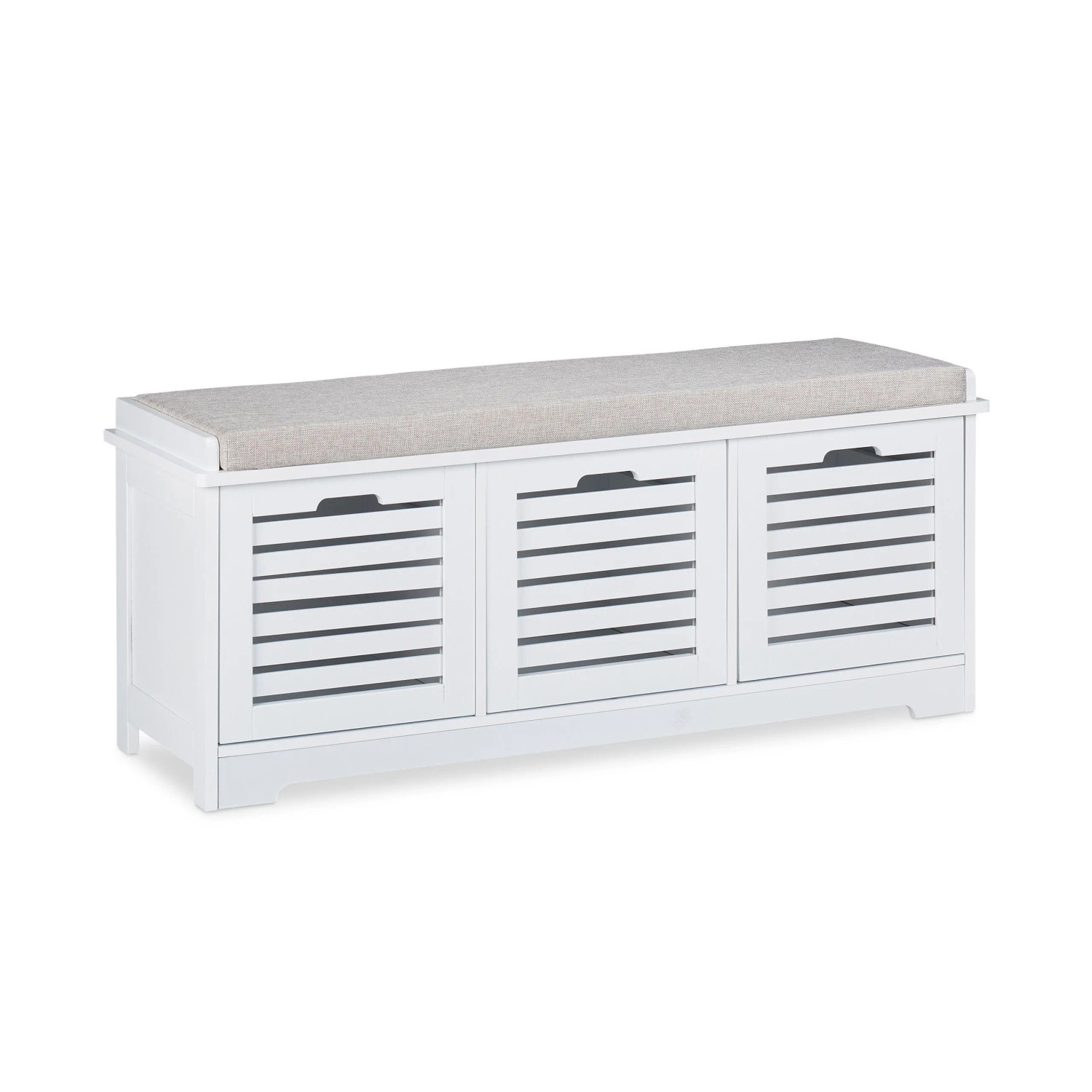 Relaxdays Sitzbank MDF Weiß Gepolstert mit Stauraum 44 cm x 105 cm x 35 cm 20,8 kg