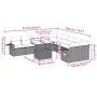 Graue 11-tlg. vidaXL Garten-Sofagarnitur aus Polyrattan mit Tisch und Kissen.