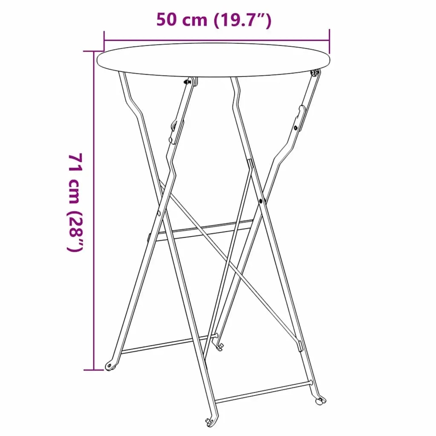vidaXL Bistrotisch Anthrazit Ø50x71 cm Pulverbeschichteter Stahl 42002966_11