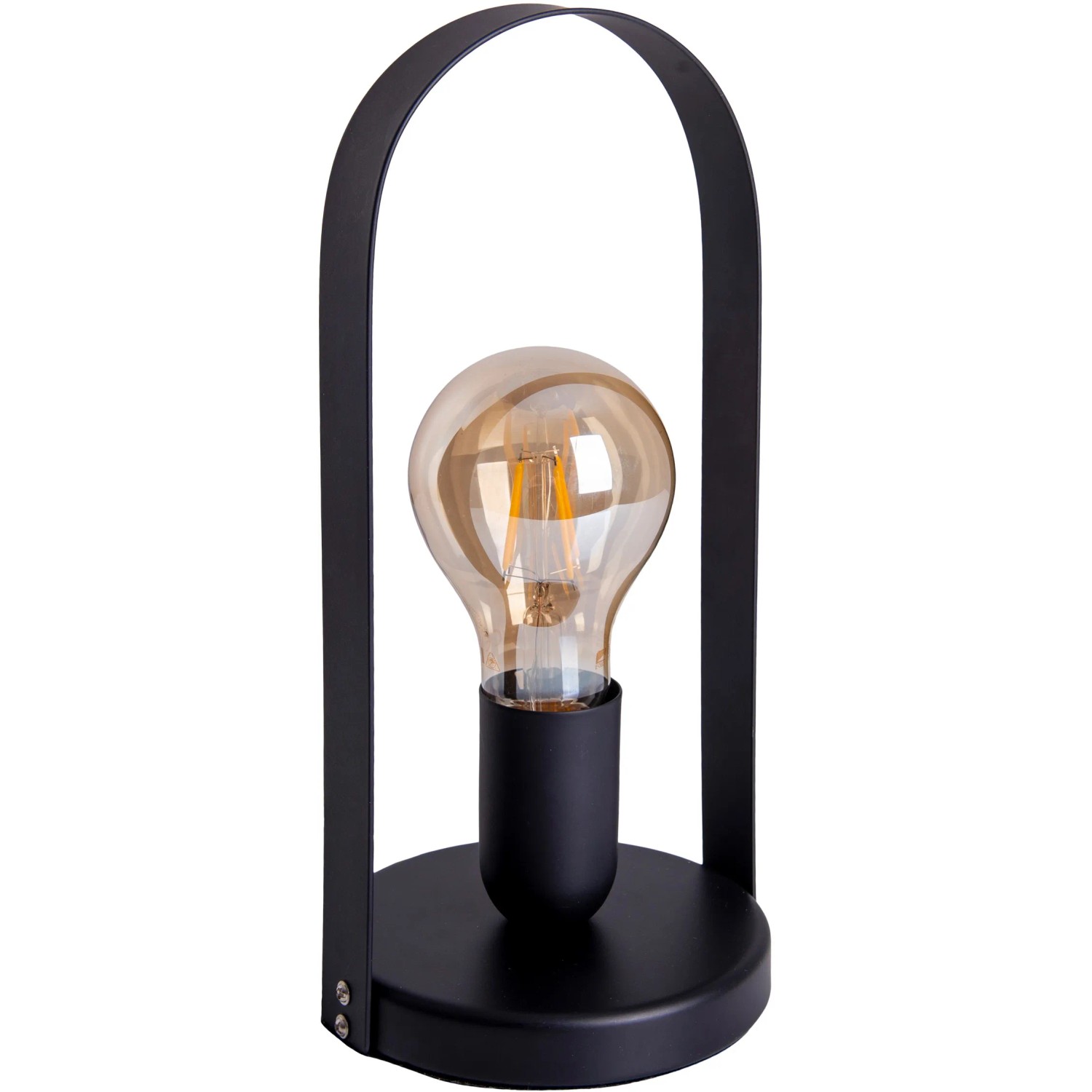Schwarze Näve Tischleuchte Faro aus Metall, 28,5 cm hoch, mit Glühbirne. Design-Tischlampe.