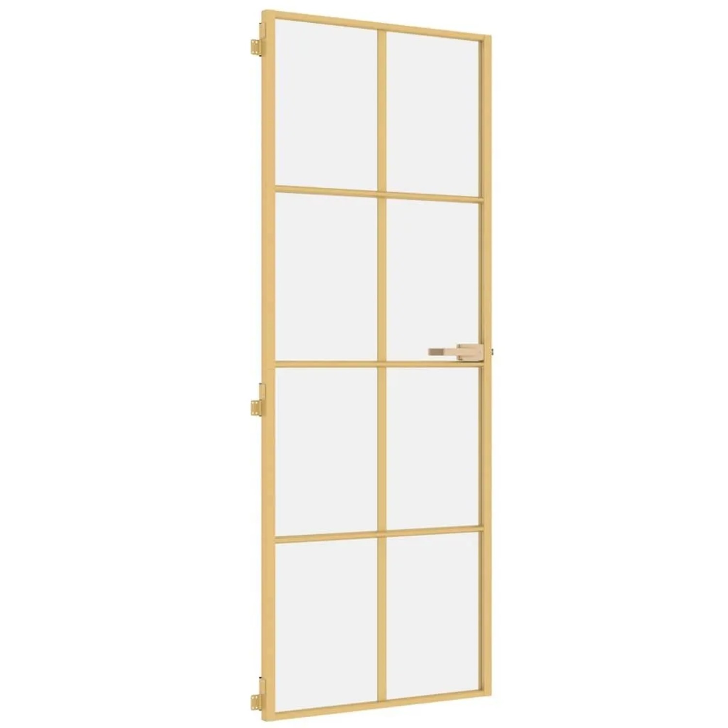 vidaXL Innentür Schlank Golden 76x201,5 cm Hartglas und Aluminium 155140
