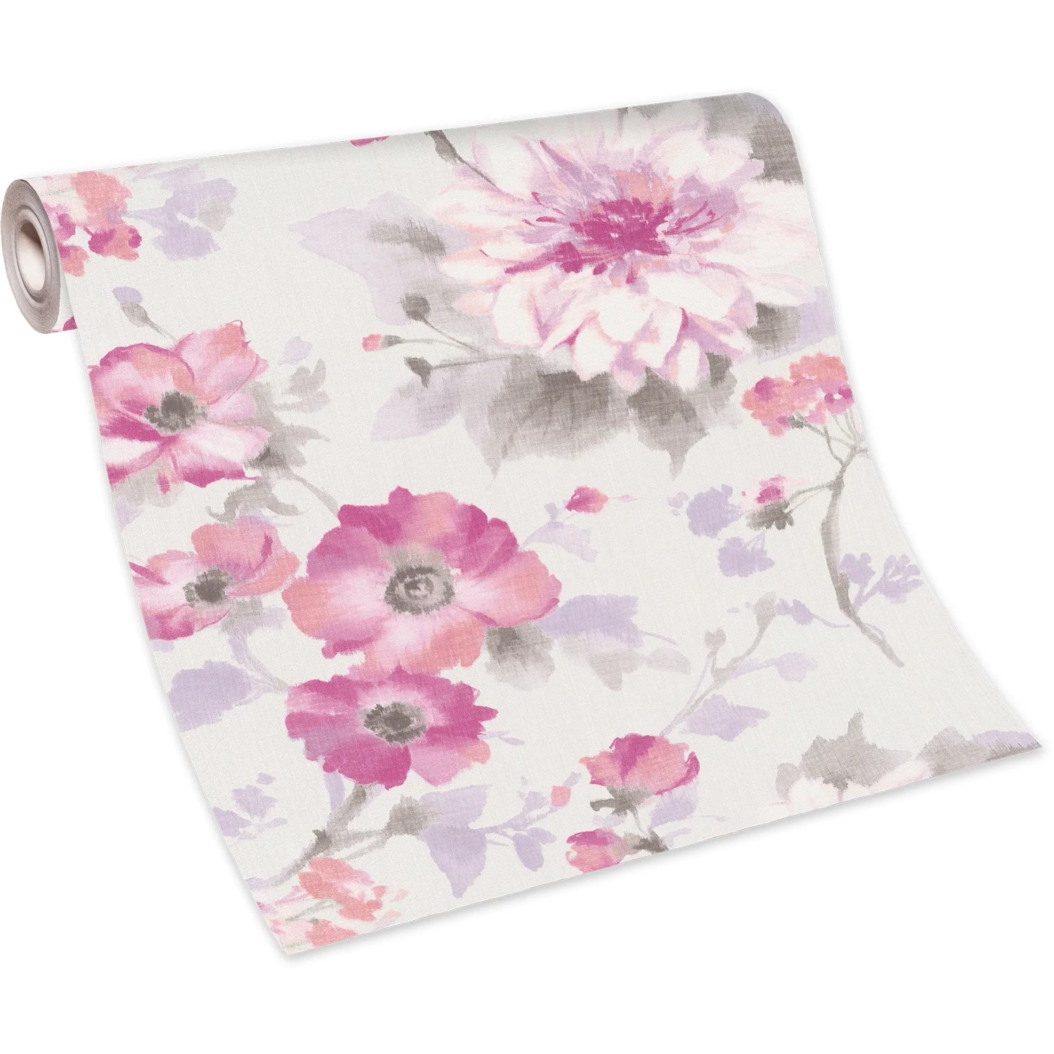 Erismann Vliestapete Guido Maria Kretschmer Fashion for Walls Floral Rosa mit rosa Blüten.