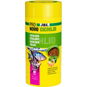 JBL Pronovo Cichlid Grano M Fischfutter für Buntbarsche, gelbe Dose.