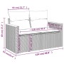 vidaXL 9-tlg. Garten-Sofagarnitur, grau, Poly Rattan mit Kissen, Maße