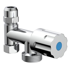 Kirchhoff Geräte-Zusatzventil, verchromt, mit verschiedenen Anschlussgrößen für Küche und Bad.