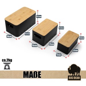 BigDean 3er Set Kartoffel Aufbewahrungsbox Kartoffelbox Mit Bambus Deckel