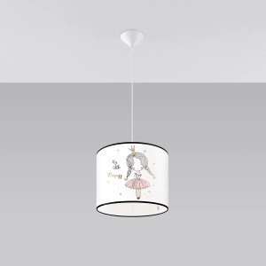 Sollux Lighting Pendelleuchte Princess 30 mit Prinzessin Motiv für Kinderzimmer.