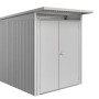 Metall Gerätehaus AvantGarde A3 in Silber-Metallic mit Doppeltür. Gerätehäuser für den Garten.