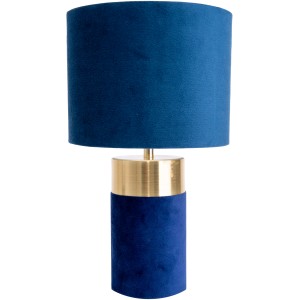 Blaue Näve Tischleuchte Bordo, 32 cm, mit goldenem Akzent. Design-Tischlampe für gemütliches Licht.
