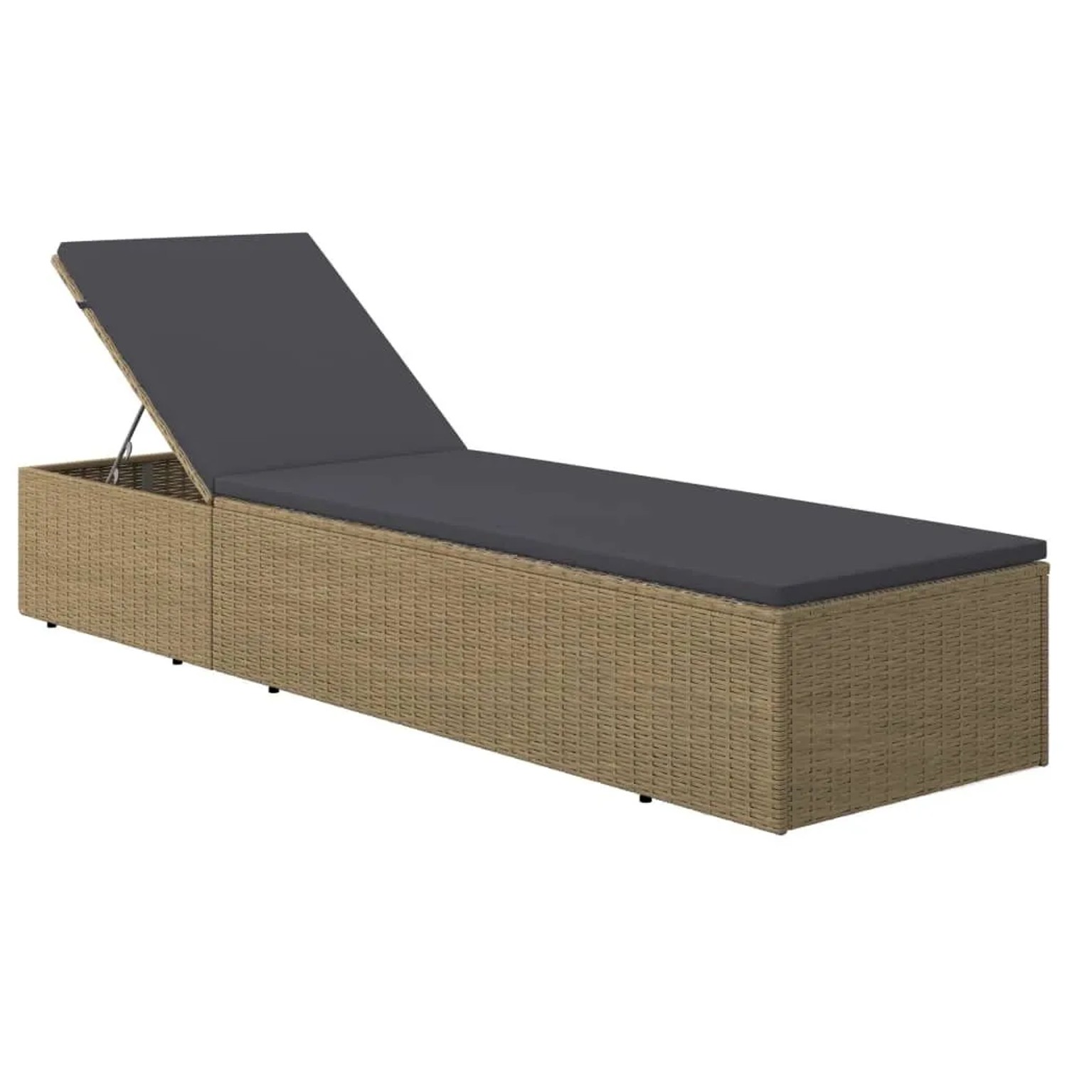 Furnicato Sonnenliege Poly Rattan Braun Und Dunkelgrau