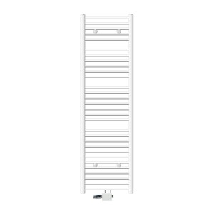 Weißer ECD Germany Badheizkörper 500x1800 mm mit Eck-Anschlussgarnitur.